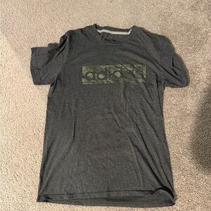 Adidas Men's Dark Gray Tee with Green Logo